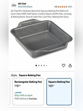 All-Clad Nonstick Square Baking Pan in Gray